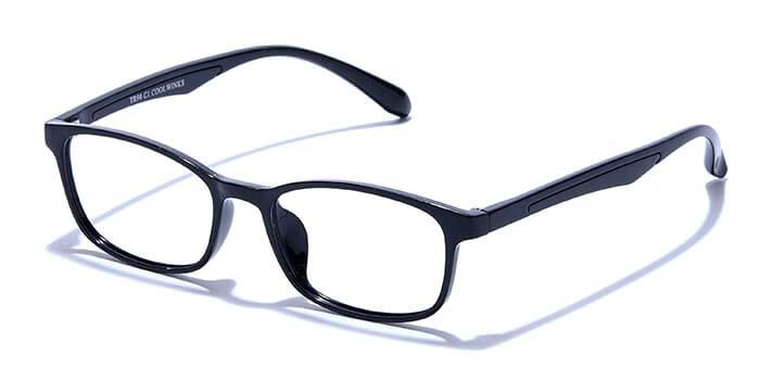 GRAVIATE by Coolwinks E12A6648 Glossy Black Full Frame Rectangle Eyeglasses for Men and Women-BLACK-1