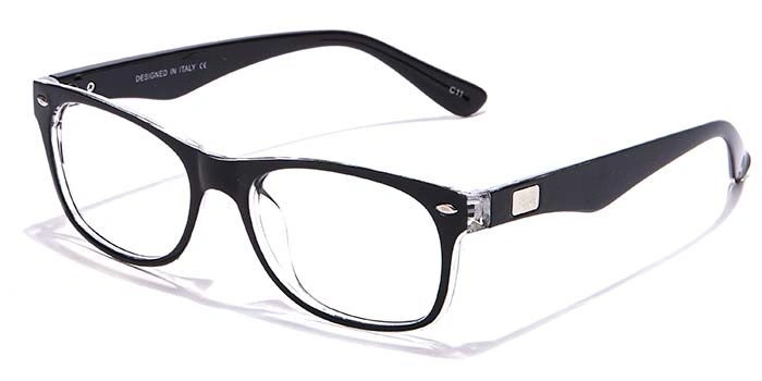 GRAVIATE by Coolwinks E12A6961 Glossy Black Full Frame Rectangle Eyeglasses for Men and Women-BLACK-1