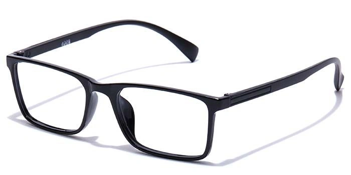 GRAVIATE by Coolwinks E12A7359 Glossy Black Full Frame Rectangle Eyeglasses for Men and Women-BLACK-1