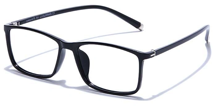 GRAVIATE by Coolwinks E12A7542 Glossy Black Full Frame Rectangle Eyeglasses for Men and Women-BLACK-1