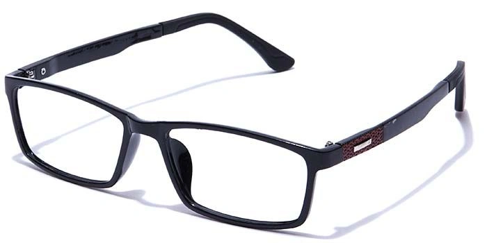 GRAVIATE by Coolwinks E12A7664 Glossy Black Full Frame Rectangle Eyeglasses for Men and Women-BLACK-1