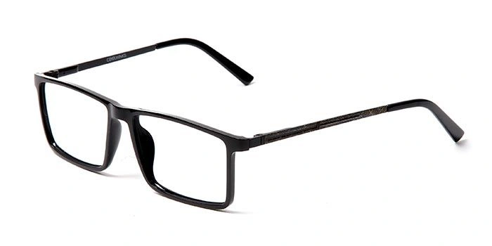 GRAVIATE by Coolwinks E12B5632 Glossy Black Full Frame Rectangle Eyeglasses for Men and Women-BLACK-1