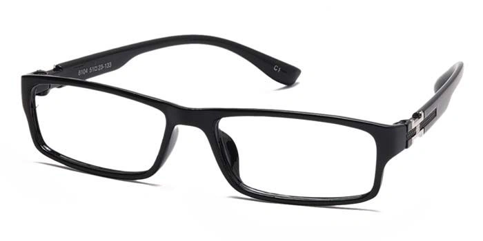 GRAVIATE by Coolwinks E12B6910 Glossy Black Full Frame Rectangle Eyeglasses for Men and Women-BLACK-1