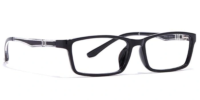 GRAVIATE by Coolwinks E12B6966 Glossy Black Full Frame Rectangle Eyeglasses for Men and Women-BLACK-2