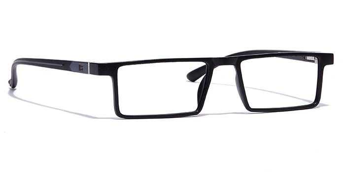 GRAVIATE by Coolwinks E12B7063 Matte Black Full Frame Rectangle Eyeglasses for Men and Women-BLACK-2