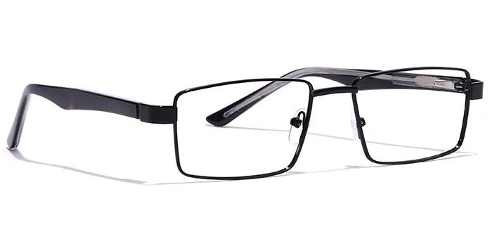 GRAVIATE by Coolwinks E12B7156 Glossy Black Full Frame Rectangle Eyeglasses for Men and Women-BLACK-2