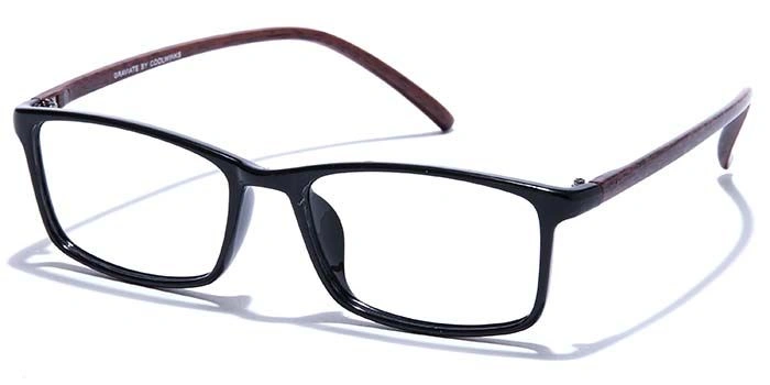 GRAVIATE by Coolwinks E12B7556 Glossy Black Full Frame Rectangle Eyeglasses for Men and Women-BLACK-1