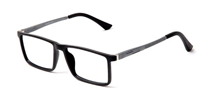 GRAVIATE by Coolwinks E12C5624 Matte Black Full Frame Rectangle Eyeglasses for Men and Women-BLACK-1