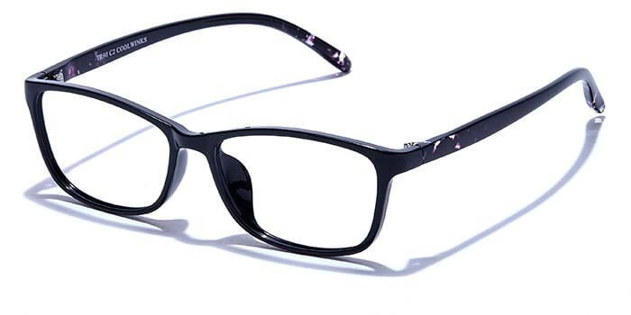 GRAVIATE by Coolwinks E12C6585 Glossy Black Full Frame Rectangle Eyeglasses for Men and Women-BLACK-1