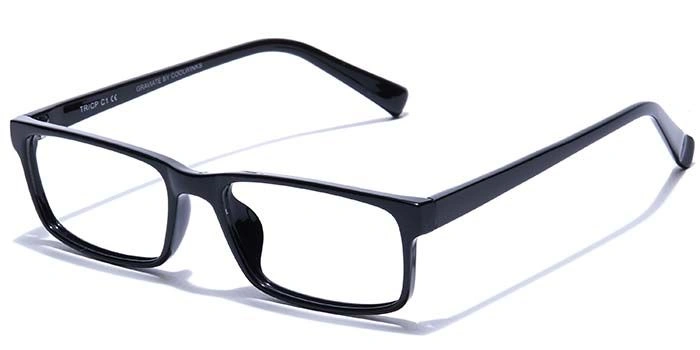 GRAVIATE by Coolwinks E12C7497 Glossy Black Full Frame Rectangle Eyeglasses for Men and Women-BLACK-1