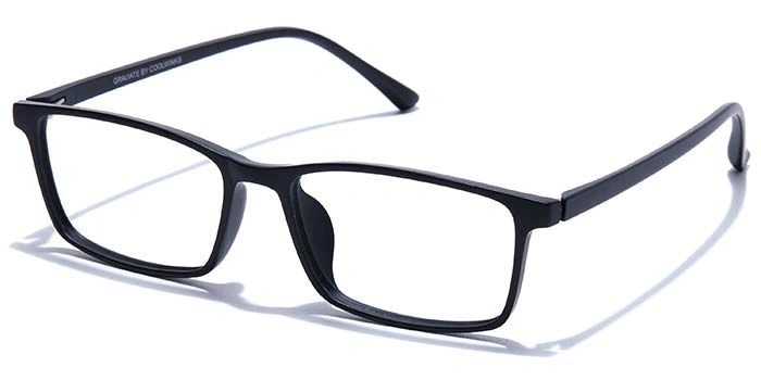 GRAVIATE by Coolwinks E12C7573 Matte Black Full Frame Rectangle Eyeglasses for Men and Women-BLACK-1