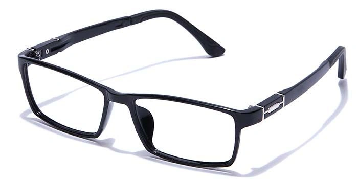 GRAVIATE by Coolwinks E12C7636 Glossy Black Full Frame Rectangle Eyeglasses for Men and Women-BLACK-1