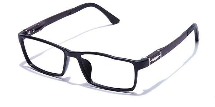 GRAVIATE by Coolwinks E12C7638 Matte Black Full Frame Rectangle Eyeglasses for Men and Women-BLACK-1