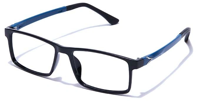 GRAVIATE by Coolwinks E12C7651 Glossy Black Full Frame Rectangle Eyeglasses for Men and Women-BLACK-1