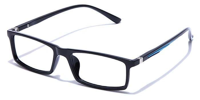 GRAVIATE by Coolwinks E12C7681 Glossy Black Full Frame Rectangle Eyeglasses for Men and Women-BLACK-1