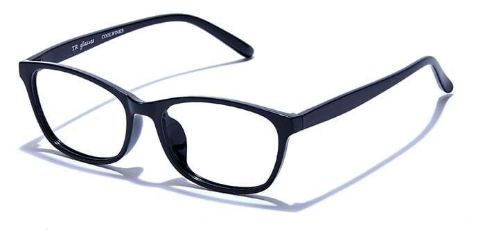 GRAVIATE by Coolwinks E12A6580 Glossy Black Full Frame Retro Square Eyeglasses for Men and Women-BLACK-1