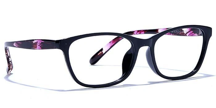 GRAVIATE by Coolwinks E12A6581 Glossy Black Full Frame Retro Square Eyeglasses for Men and Women-BLACK-2