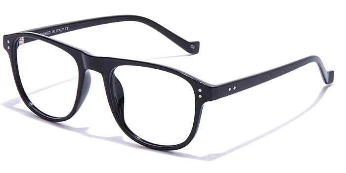 GRAVIATE by Coolwinks E12A6949 Glossy Black Full Frame Retro Square Eyeglasses for Men and Women-BLACK-1