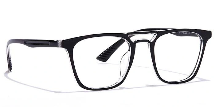 GRAVIATE by Coolwinks E12A6954 Glossy Black Full Frame Retro Square Eyeglasses for Men and Women-BLACK-2