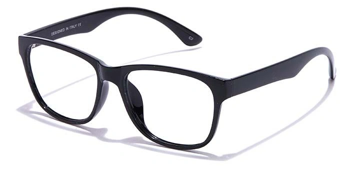 GRAVIATE by Coolwinks E12A6963 Glossy Black Full Frame Retro Square Eyeglasses for Men and Women-BLACK-1