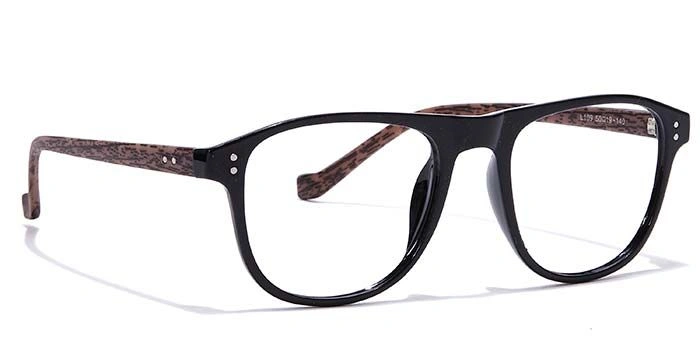 GRAVIATE by Coolwinks E12A6984 Glossy Black Full Frame Retro Square Eyeglasses for Men and Women-BLACK-2