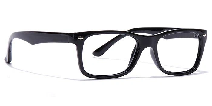 GRAVIATE by Coolwinks E12A7145 Glossy Black Full Frame Retro Square Eyeglasses for Men and Women-BLACK-2