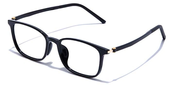 GRAVIATE by Coolwinks E12A7459 Glossy Black Full Frame Retro Square Eyeglasses for Men and Women-BLACK-1