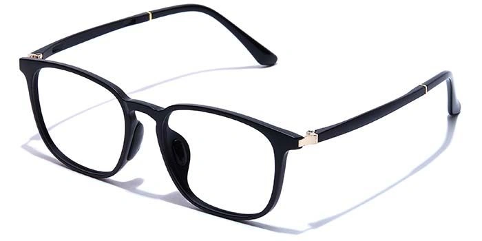 GRAVIATE by Coolwinks E12A7468 Matte Black Full Frame Retro Square Eyeglasses for Men and Women-BLACK-1