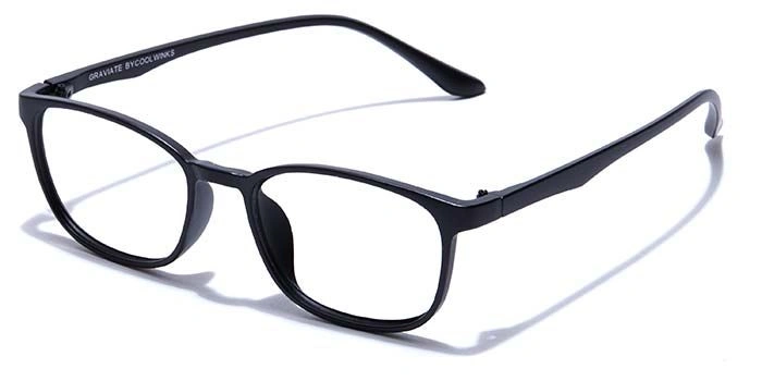 GRAVIATE by Coolwinks E12A7523 Matte Black Full Frame Retro Square Eyeglasses for Men and Women-BLACK-1