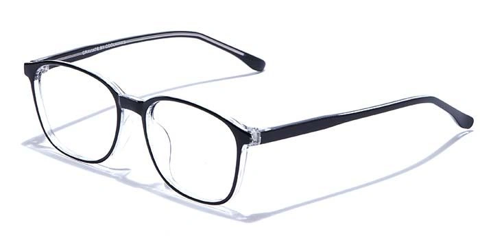 GRAVIATE by Coolwinks E12A7531 Glossy Black Full Frame Retro Square Eyeglasses for Men and Women-BLACK-1