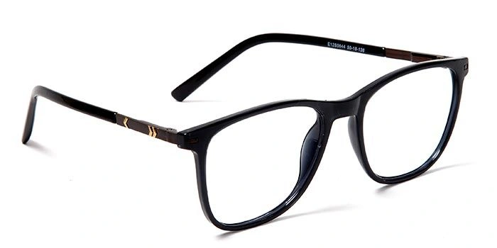 GRAVIATE by Coolwinks E12B5644 Glossy Black Full Frame Retro Square Eyeglasses for Men and Women-BLACK-2