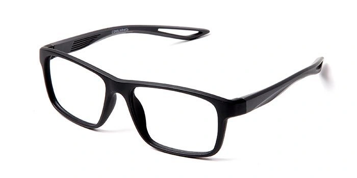 GRAVIATE by Coolwinks E12B5669 Matte Black Full Frame Retro Square Eyeglasses for Men and Women-BLACK-1