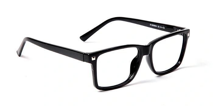 GRAVIATE by Coolwinks E12B5684 Glossy Black Full Frame Retro Square Eyeglasses for Men and Women-BLACK-2