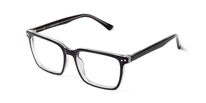 GRAVIATE by Coolwinks E12B5702 Glossy Black Full Frame Retro Square Eyeglasses for Men and Women-BLACK-1