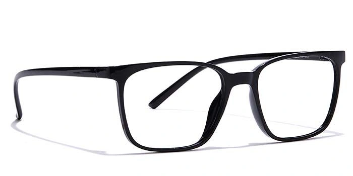 GRAVIATE by Coolwinks E12B6938 Glossy Black Full Frame Retro Square Eyeglasses for Men and Women-BLACK-2