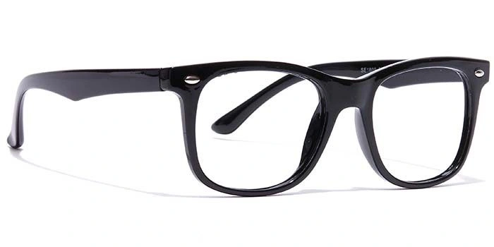 GRAVIATE by Coolwinks E12B7130 Glossy Black Full Frame Retro Square Eyeglasses for Men and Women-BLACK-2