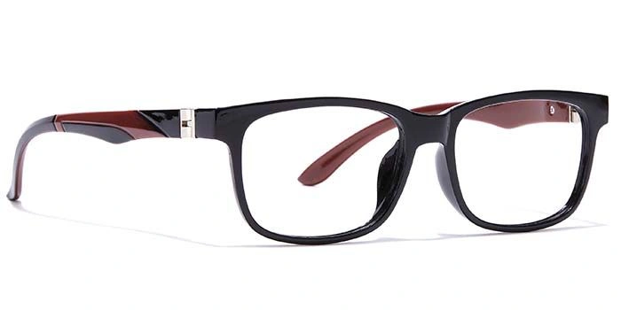 GRAVIATE by Coolwinks E12B7227 Glossy Black Full Frame Retro Square Eyeglasses for Men and Women-BLACK-2