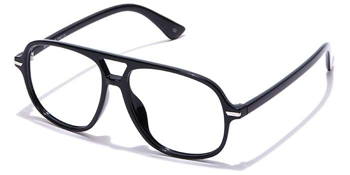 GRAVIATE by Coolwinks E12B7439 Glossy Black Full Frame Retro Square Eyeglasses for Men and Women-BLACK-1