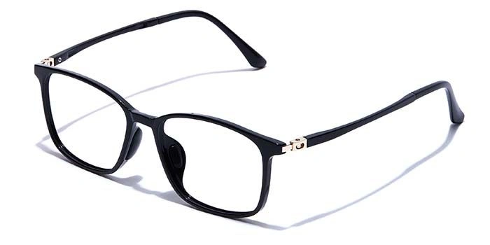 GRAVIATE by Coolwinks E12B7463 Glossy Black Full Frame Retro Square Eyeglasses for Men and Women-BLACK-1