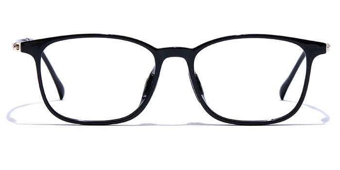 GRAVIATE by Coolwinks E12B7464 Glossy Black Full Frame Retro Square Eyeglasses for Men and Women-