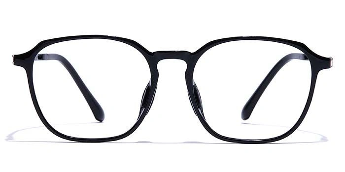 GRAVIATE by Coolwinks E12B7465 Glossy Black Full Frame Retro Square Eyeglasses for Men and Women-