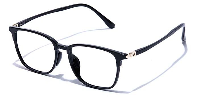 GRAVIATE by Coolwinks E12B7471 Glossy Black Full Frame Retro Square Eyeglasses for Men and Women-BLACK-1