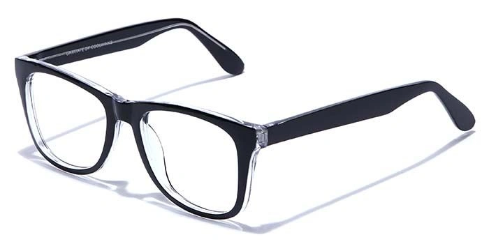 GRAVIATE by Coolwinks E12B7493 Glossy Black Full Frame Retro Square Eyeglasses for Men and Women-BLACK-1