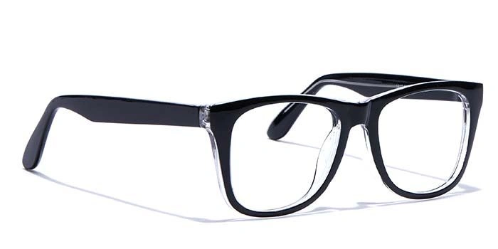 GRAVIATE by Coolwinks E12B7493 Glossy Black Full Frame Retro Square Eyeglasses for Men and Women-BLACK-2