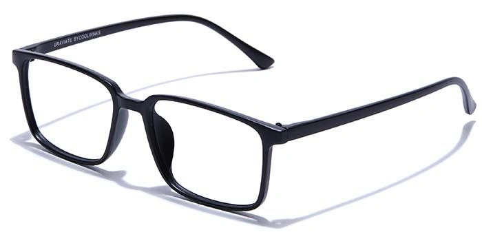 GRAVIATE by Coolwinks E12B7504 Matte Black Full Frame Retro Square Eyeglasses for Men and Women-BLACK-1