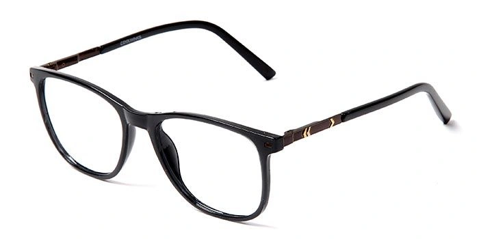 GRAVIATE by Coolwinks E12C5637 Glossy Black Full Frame Retro Square Eyeglasses for Men and Women-BLACK-1