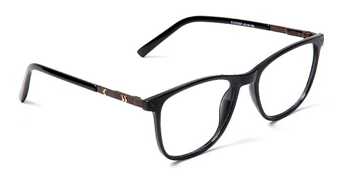 GRAVIATE by Coolwinks E12C5637 Glossy Black Full Frame Retro Square Eyeglasses for Men and Women-BLACK-2