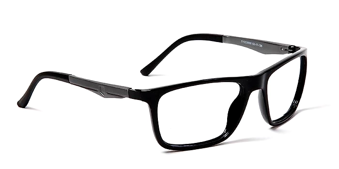 GRAVIATE by Coolwinks E12C5666 Glossy Black Full Frame Retro Square Eyeglasses for Men and Women-BLACK-2