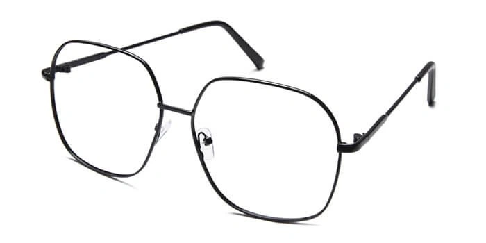 GRAVIATE by Coolwinks E12C6569 Glossy Black Full Frame Retro Square Eyeglasses for Men and Women-BLACK-1