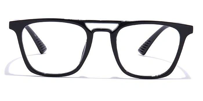 GRAVIATE by Coolwinks E12C6953 Glossy Black Full Frame Retro Square Eyeglasses for Men and Women-